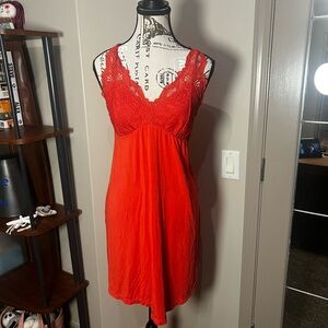 Red Lace-Trim V-Neck low cut top - Women's Intimates